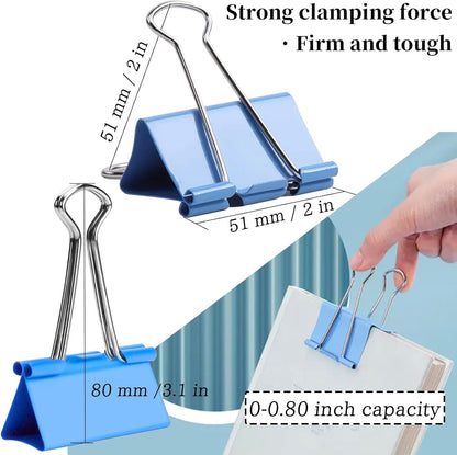 Extra Large Binder Clips 2 Inch (48 Pack), Colored Big Paper Clamps with Box Giant Binder Clips for Office and Home Supplies