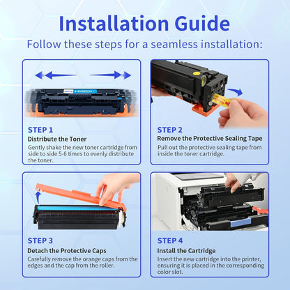 414A Toner Cartridges 4 Pack (with Chip) Compatible Replacement for HP 414A 414X for Color Laserjet Pro MFP M479fdw M479fdn M479dw Pro M454dw M454dn M479 M454 Printer Ink W2020A W2020X High Yield
