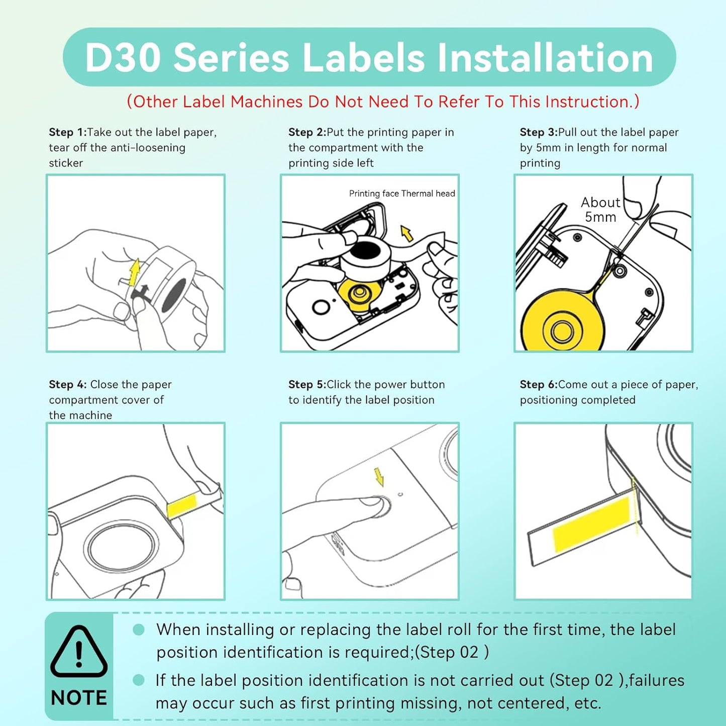 D30 P21 Label Tape 12 x 40 mm(0.47"x1.57"), d30 Labels Compatible with D30 Portable Label Printer Adapted Label Print Paper for Office 160 Labels/Roll, 10 Rolls (White+Transparent)