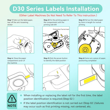 D30 P21 Label Tape 12 x 40 mm(0.47"x1.57"), d30 Labels Compatible with D30 Portable Label Printer Adapted Label Print Paper for Office 160 Labels/Roll, 10 Rolls (White+Transparent)