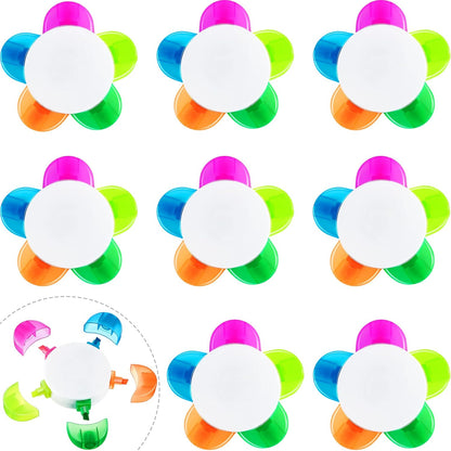 Outus 9 Pieces Petals Highlighters Assorted Colors Back to School Flower Shape Watercolor Highlighter Pens 5-in-1 Fluorescent Pens for Office School Stationery Aesthetic Supplies,5 Colors