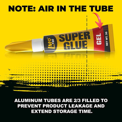 Super Glue Gel 12x3g CA Glue, Clear Cyanoacrylate Adhesive Single Use for Shoe Sole Repair Ceramic Plastic Model Metal Wood Aquarium Leather Pottery Glass, Food Safe Strong and Instant Bonding