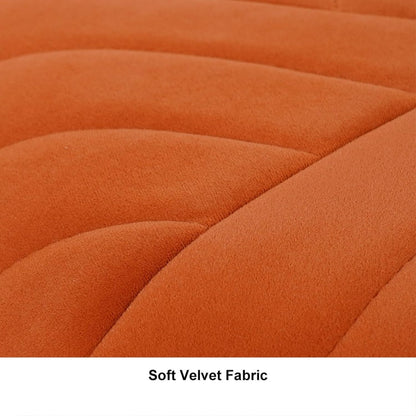 homary 18.5" Hexagonal Pouf Ottoman Upholstered, Velvet Footrest Rest Stools Modern Sofa Footrest Entryway Shoe Changing Stool, Low Coffee Table Footstool for Living Room/Bedroom/Entrway-Orange