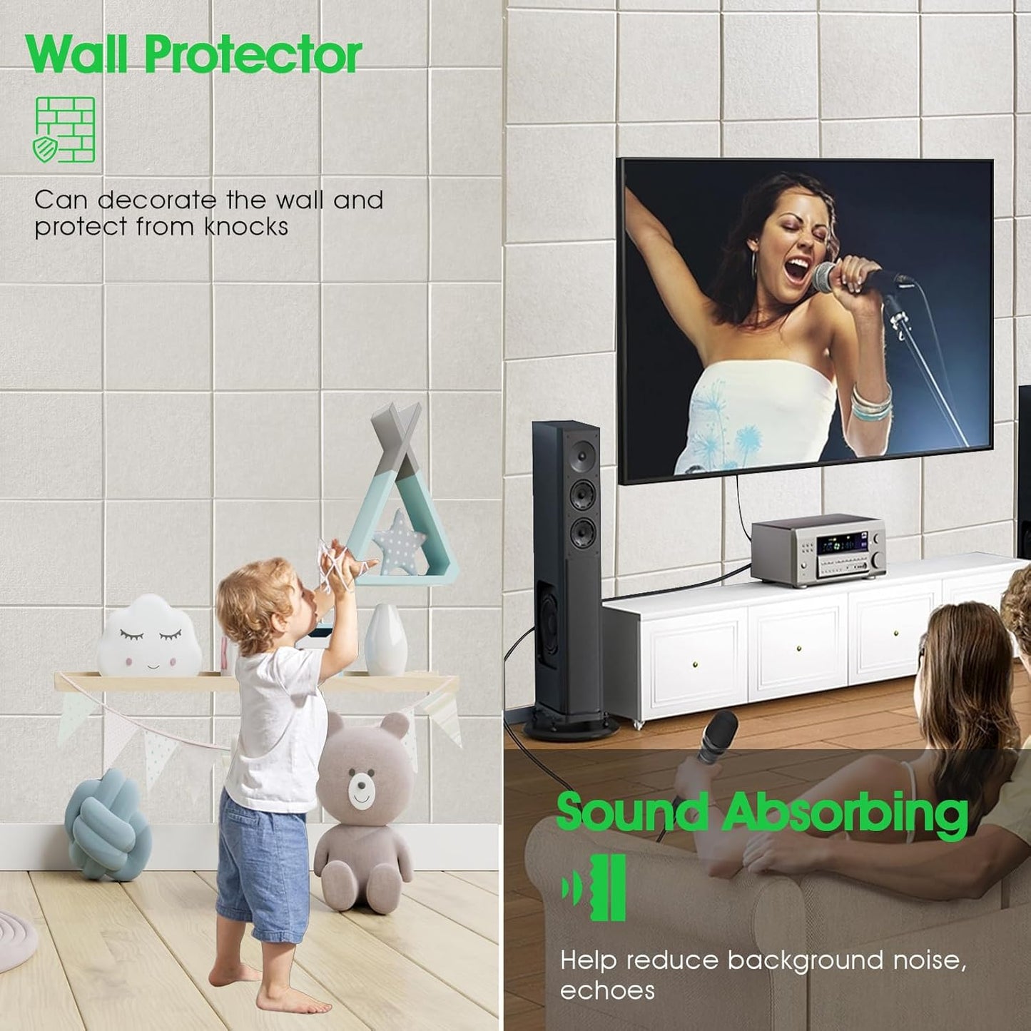 Large Cork Board for Office Wall Decor,36"x24"-6 Pack Felt Wall Tiles with Safe Removable Adhesive Tabs, 1/2" Thick, Felt Bulletin Board Pin Board Cork Boards for Walls - Oatmeal