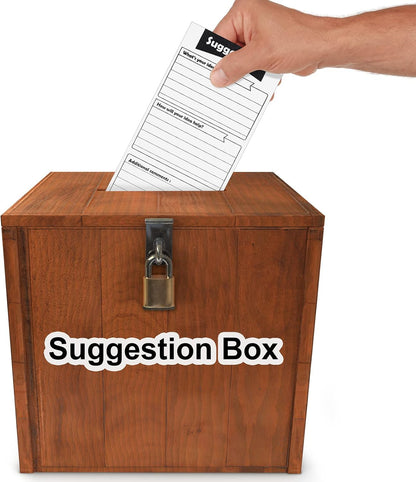 Pajean 400 Sheets Suggestion Cards Comment Complaint Cards for Suggestion Box with Lock Feedback Box Continuous Improvement for Customer Complaints(Black)