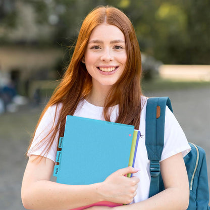 3 Ring Dark Blue Binder Dividers with 8-Tabs, A4 Blue Binder Dividers, Sturdy Plastic Divider, Aesthetic Divider for Binders, Suitable for Notebooks and Binders, 3 Hole Punch