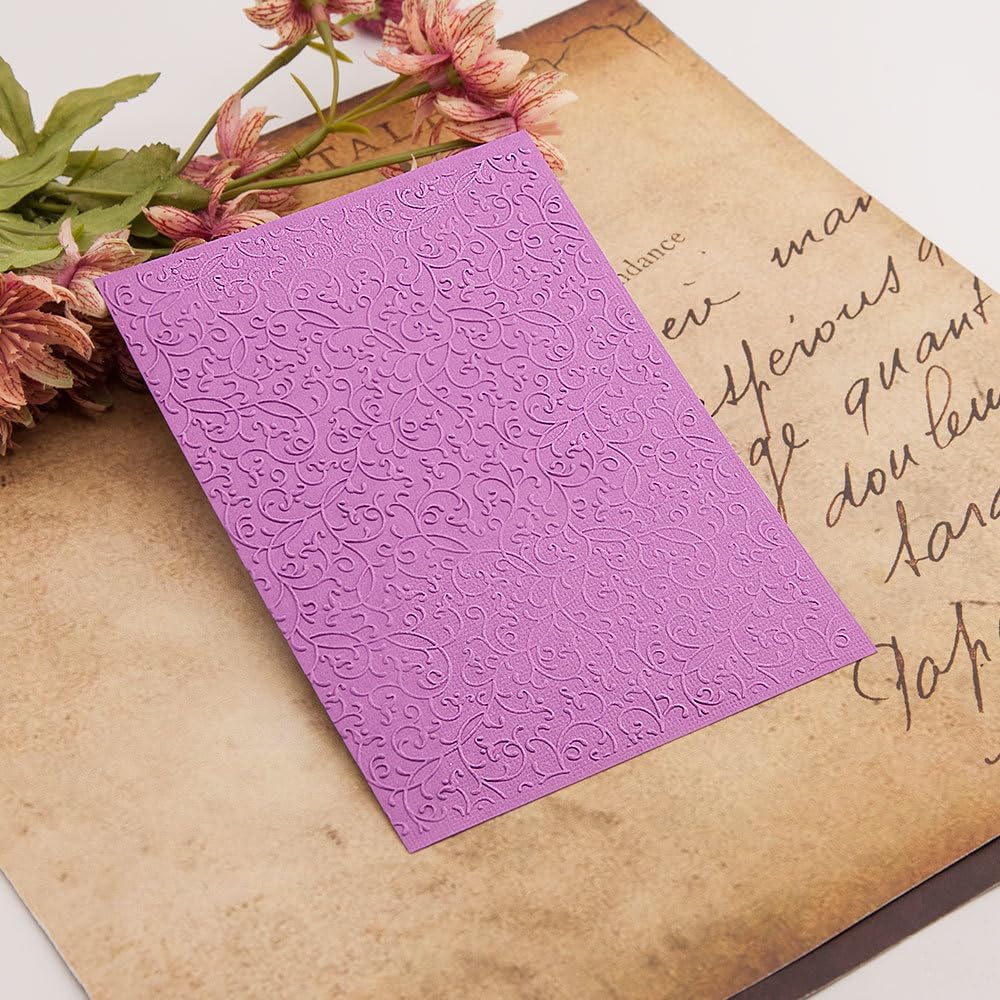 5Pcs Plastic Embossing Folders for Card Making Embossing Machine Template Mold Paper Card Embossing Stencil Flower Leaf Embossing Folder for Scrapbook Photo Album DIY Craft Decoration, 5 x 7inch
