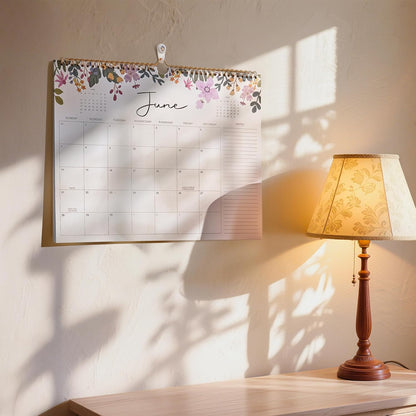 2025-2026 Wall Calendar, Gimoner Calendar 2025, 18 Months Calendar Runs From July 2025 - December 2026, 15" x 12", Twin-Wire Binding, Hanging Hook, Floral Design