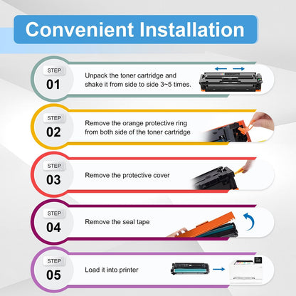 202A Toner Cartridges 4 Pack(with chip) Comaptible with 202A Toner Cartridges, Works with Color Laser Jet Pro M254dw; Color Laser Jet Pro MFP M281cdw, M281fdw Printers(Black Cyan Yellow Magenta)