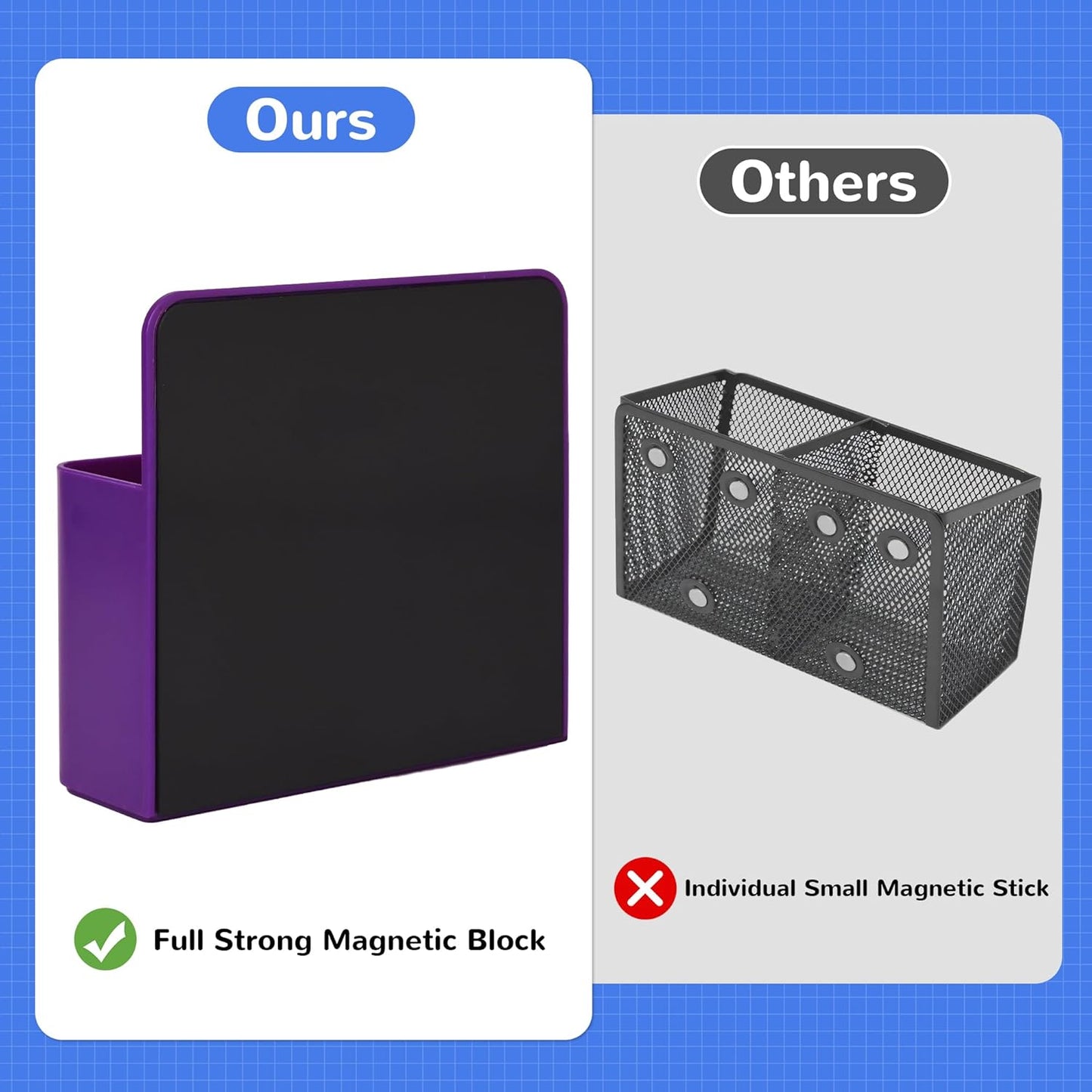 Magnetic Dry Erase Marker Holder, Magnetic Pen Marker Holder for Whiteboard, Fridge, Locker Accessories, School, Office, Home, Magnet Pen Cup,1 Pack, Purple