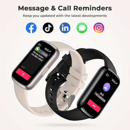 Fitness Tracker with 24/7 Heart Rate, Blood Oxygen, Sleep Monitor, 3ATM Waterproof Fitness Watch/Smart Watch/Activity Tracker, Pedometer/Step Counter, Calorie Tracker for Women Men, Black