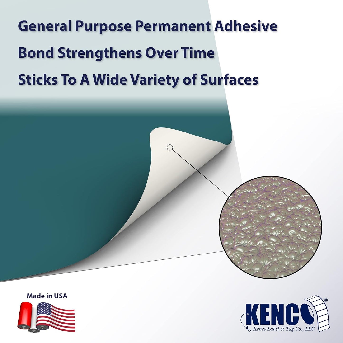 Kenco Color Coding 3 X 5 Rectangle Labels, Inventory Control Stickers 500 Labels Per Roll, Made in The USA (Teal)