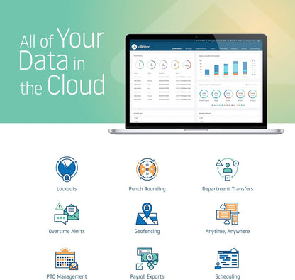 uAttend Touch-Free Voice Control and Facial Recognition Time Clock with Temperature Reader (DR2500)