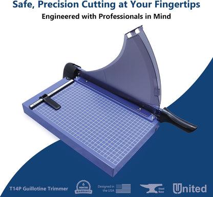United Office Products T14P Professional Guillotine Paper Trimmer, Sturdy Metal Base, 14" Cut Length, 40 Sheet Capacity, Paper Cutter for Offices, Schools and Crafts