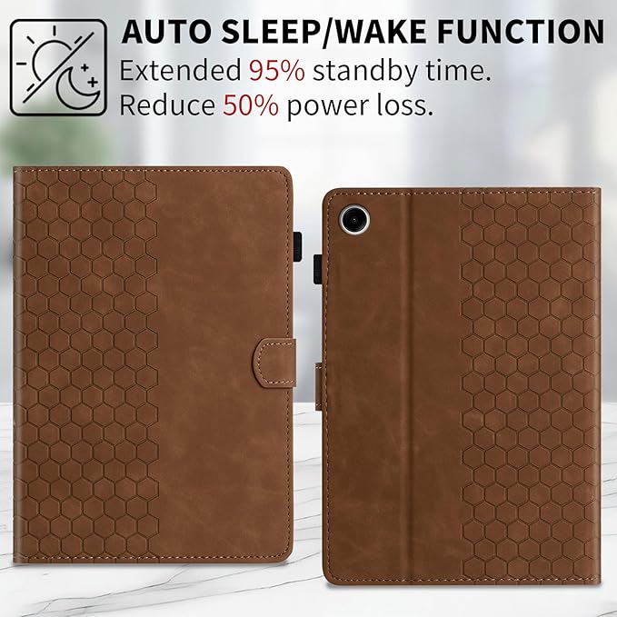 Case for Samsung Galaxy Tab A9 Plus/A9+ 5G 11 Inch 2023 Model (SM-X210/X216/X218), Multi-Angle Viewing Smart Stand with Pocket Auto Wake/Sleep PU Leather Tablet Cases Flip Folio Cover Brown