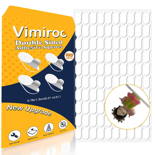 Adhesive Stick Dots Double Sided Removable Mounting Putty - Clear Museum Sticky Tack for Wall Classroom Decor, Picture Hanging, No Trace Dots - Strong Stick Tack for Party, Balloon & Crafts (100Pcs)