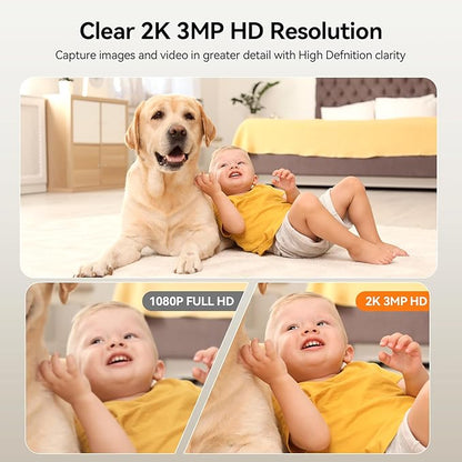 Indoor Security Camera, Indoor Camera for Home Security, WiFi Home Camera with 360° Pan Tilt, AI Motion Detection, Two-Way Audio, Night Vision for Baby, Pet, Elderly Monitoring