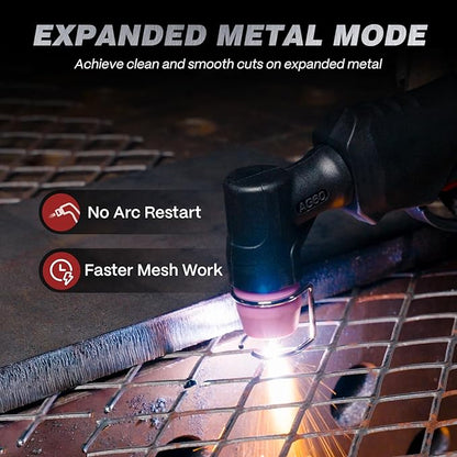 ARCCAPTAIN 60A Plasma Cutter, Non-Touch Pilot Arc Plasma Cutting Machine, 110V/220V, Upgraded Large LED Display, Plate Cutting, Expanded Metal Cutting, Rust Removal, Air Pressure Detection