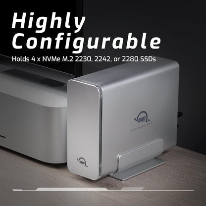 OWC Express 4M2 Four-Slot USB4 (40Gb/s) External Storage Enclosure for NVMe M.2 2230 / 2242 / 2280 SSDs (Enclosure Only)