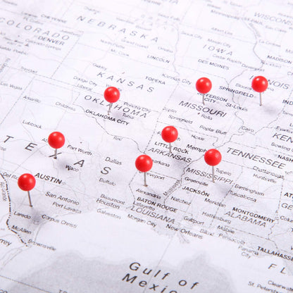 Map Tacks Push Pins Small Size 300 Packs (Red, 1/5 Inch)
