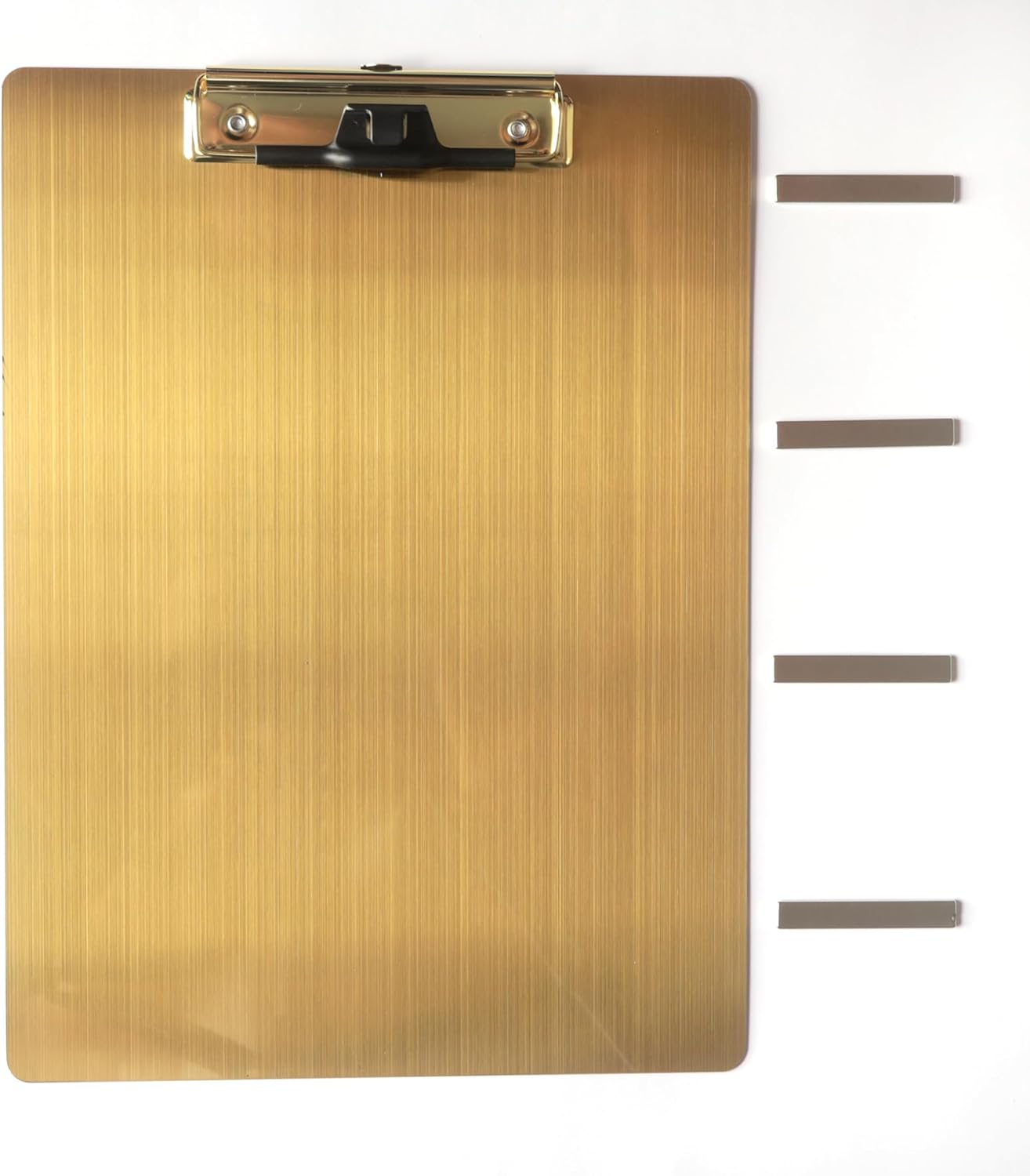 Stainless Steel Magnetic Clipboard with Pen - Multiple Sizes, Magnetic Design, Essential for Office and Home (Gold 9.2 x 12.5 Inches)