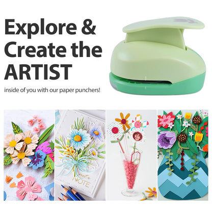 UCEC 2 Inch Circle Punch, Craft Hole Punch for Paper Crafts, Large Decorative Hole Punch for Kids Paper Crafts, Card Making, Scrapbooking (Tulip Shape)