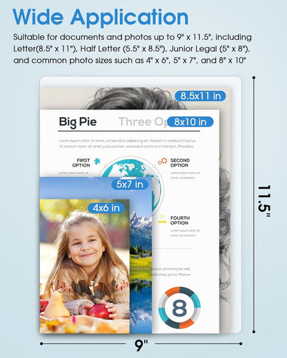 KTRIO Laminating Sheets 5 Mil, Hold 8.5 x 11 inches Sheet, 100 Pack, Clear Thermal Laminate Pouches for Laminator, 9 x 11.5 inches Lamination Sheets for School, Home & Office