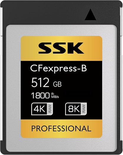 SSK CFexpress Type B 512GB,high Speed CF Cards up to 1800 MB/s Read Speed and 1200 MB/s Write Speed CF Express Type B Memory Card for Camera,Photographers,Videographers,Mini CF Express Card,8K Video