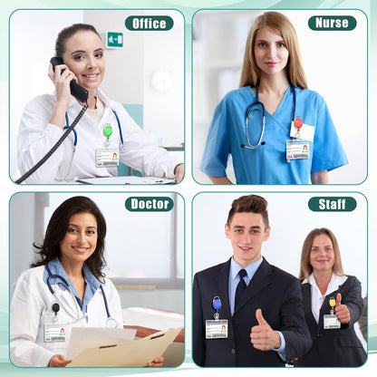 Honoson 20 Pcs Heavy Duty Retractable Badge Reels Batch ID Badge Holder Retractable Clip Bulk Key Holder with Ring for Office Worker Employee, Doctor Nurse Gifts (Bright Color)