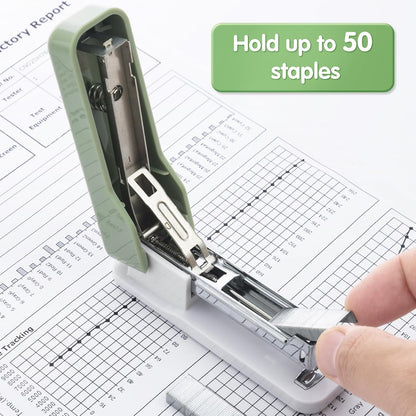 M&G Desktop Stapler, Basic Office Stapler with 1000 Staples, 20 Sheet Capacity, Portable Small Desk Staplers for School Home Office (Green)