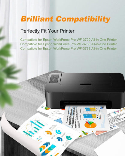 MILEKO 702XL Ink Cartridges Remanufactured Replacement for Epson 702XL 702 702 XL T702XL use with Workforce Pro WF-3720 WF-3730 WF-3733 Printer (1 Black 1 Cyan 1 Magenta 1 Yellow,4 Pack High Yield)