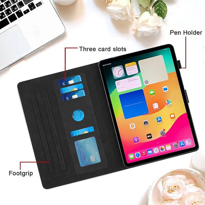 Case for Samsung Galaxy Tab A 10.1 2019 Model SM-T510/T515, Multi-Angle Viewing Smart Stand with Pocket PU Leather Tablet Cases Flip Folio Cover Black