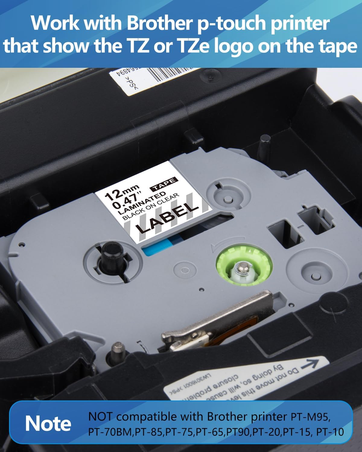 Weemay 3X Clear Label Tape Replacement for Brother Label Maker TZe Tz Tape 12mm 0.47 Laminated Clear TZe131 131 for PT H110BP D210 D220 P710BT P300BT D400 D200 H111 D600, 1/2 Inch x 26.2 Ft