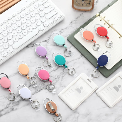 Honoson 40 Pcs Heavy Duty Retractable Badge Reels Batch ID Badge Holder Retractable Clip Bulk Key Holder with Ring for Office Worker Employee, Doctor Nurse Gifts (Vibrant Color)