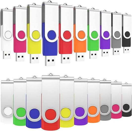 ABLAZE 500 Pack Bulk USB Flash Drives, Wholesale USB 2.0 Thumb Drives 2GB/4GB/8GB/16GB/32GB, Mixed Colors, No Logo