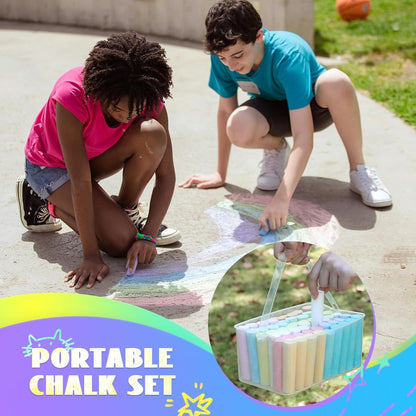 novelinks 162 Pack Sidewalk Chalk Set 10 Color Washable Non-Toxic Drawing Set for Schools Durable Jumbo Drawing Chalk for Outdoor Art Play