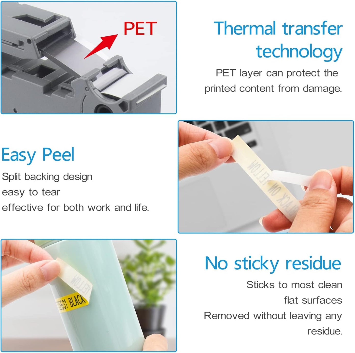 3P Ptouch TZe Yellow Tape 12mm Replacement for Brother Label Tape Yellow TZe-631 12mm 0.47" Laminated,Compatible with Brother Ptouch Label Maker PT-D210 PT-H100 PT-D600 PTD400