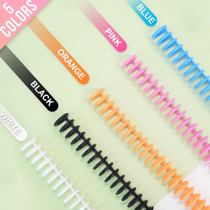 Rayson Click Binding Spines, 34-Hole Click Binding Ring for A4 and U.S. Letter Size Paper, Multi-Color, 3/5" Diameter, 3:1 Pitch, Binds Up to 120 Sheets, 30 Pack