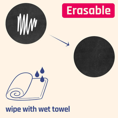 50-Pack, Chalkboard Labels Stickers, Erasable and Reusable - Rectangle, 6" x 4"