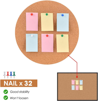 Board2by 2-Pack Cork Board Bulletin Board 24 x 36, Black Aluminium Framed 2 x 3 Corkboard, Office Board for Wall Cork, Large Wall Mounted Notice Pin Board with 32 Push Pins for School, Home & Office