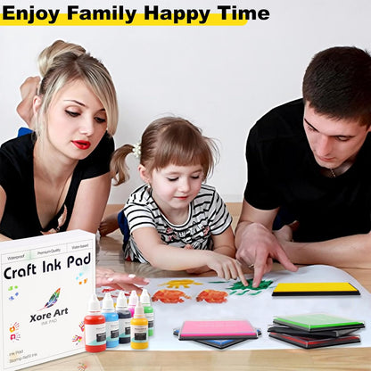 5"x4'' Large Ink Pad Washable Stamp Ink Pad for Baby Footprint Handprint with 30ml Premium Refill Ink (Yellow)