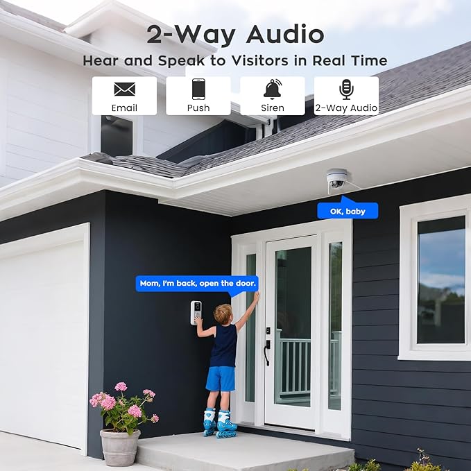 xmartO [AI Tracking Ceiling CAM 2K HD Metal PTZ Dome Wireless Security Camera with Automatic Tracking, 2-Way Audio and Night Vision (Standalone WiFi Camera, NOT add-on CAM to NVR)