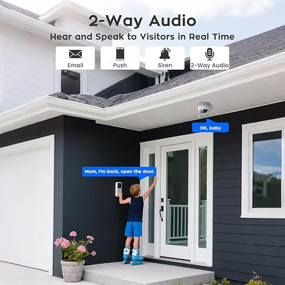 xmartO [2-Pack AI Tracking Ceiling CAM 2K HD Metal Dome PTZ Wireless Security Camera with Automatic Tracking, 2-Way Audio and Night Vision (Standalone WiFi Camera, NOT add-on CAM to NVR)