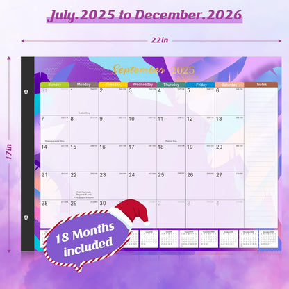 Gannyfer Desk Calendar 2025-2026 - 18 Month Large Calendar July 2025 - Dec 2026, 22" x 17" Desktop Pad Calendar, Office Supplies Perfect for Planning and Organizing In Your Home, School or Office