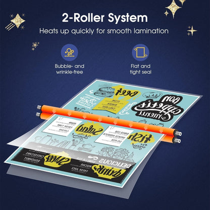 Crenova Laminator Machine with 10 Laminating Sheets, A4 Laminating Machine Hot & Cold with Fast Warm Technology, Thermal Laminator 9 Inch for Home Office School Business White