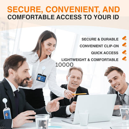 25 Pack Retractable Badge Reels with Clip, Retractable Id Badge Clip with Clear Vinyl Strap & Alligator Swivel, No Twist Dispenser (White)