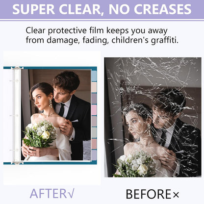 8 Set of 64 Pack Clear Binder Sheet Protectors for 3 Ring Binder Plastic Page Protector with 8 Tabs,Insertable Index Page Divider 8.5x11 Inch(Morandi Colors)