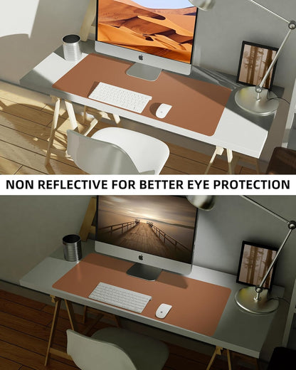 Non-Slip Desk Pad,Mouse Pad,Waterproof PU Leather Desk Protector,Ultra Thin Large Desk Blotter,Waterproof Keyboard mat for Office/Home/Decor(Brown 23.6" x 13")
