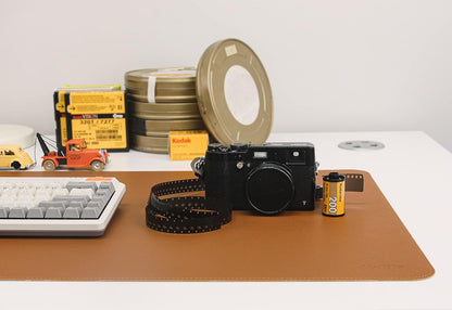 Dual-Sided Leather Desk Pad,Blotter for Laptop Computer,Mouse Pad,Writing,Drawing,Arts and Craft Mat (17"x24", Brown/Dark Brown)