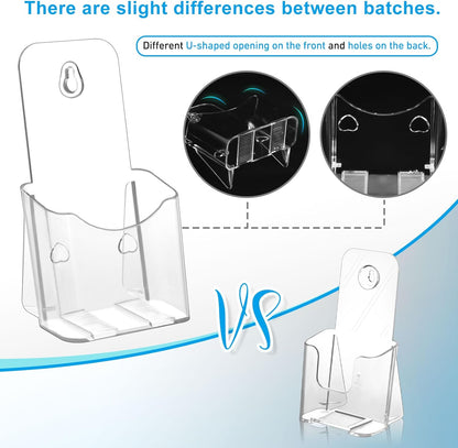 Acrylic Brochure Holder 4x9 Inches Slant Back Design, Clear Display Stand, Plastic Table Stand Sign Holder,Pamphlet Holder Flyer Holder, Acrylic Display Stand, Acrylic Table Signs Plastic Paper Holder for Office, Home, Store, 2 Pack
